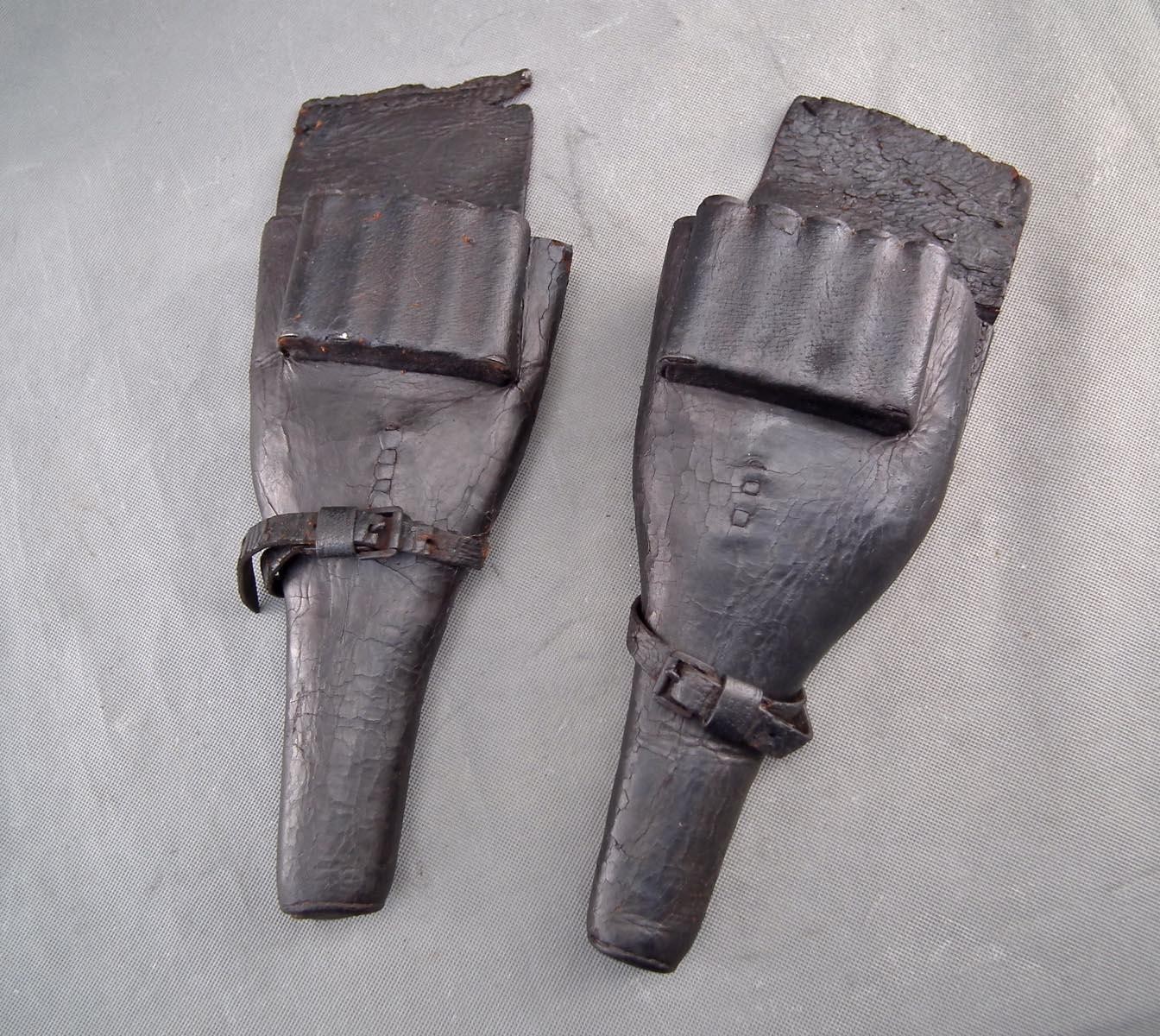 Antique American Civil War Dragoon Saddle Holsters Colt Dragoon Pistols Revolver