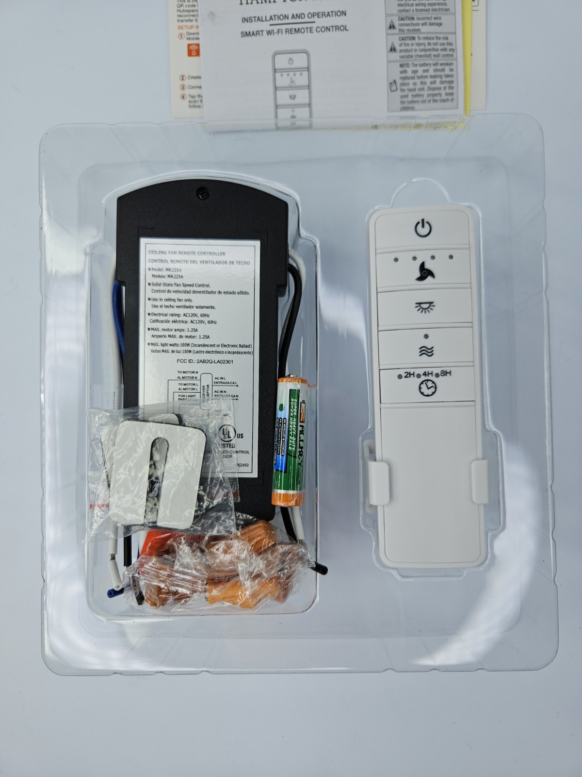 Hampton Bay Smart Ceiling Fan Remote & Receiver 1006 022 993