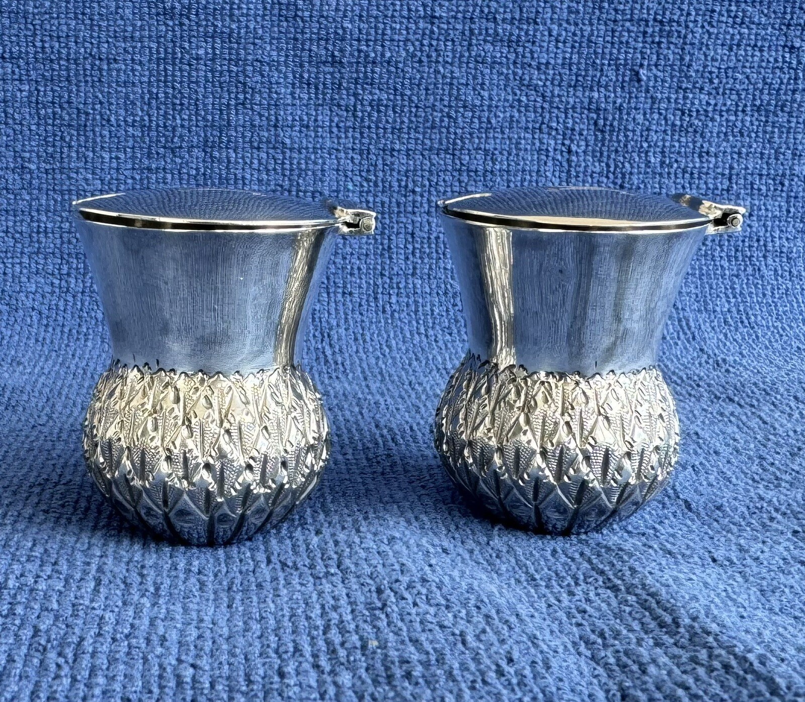 82 Grams Sterling Silver 1912 Scottish Thistle Cruet English Sheffield Fenton