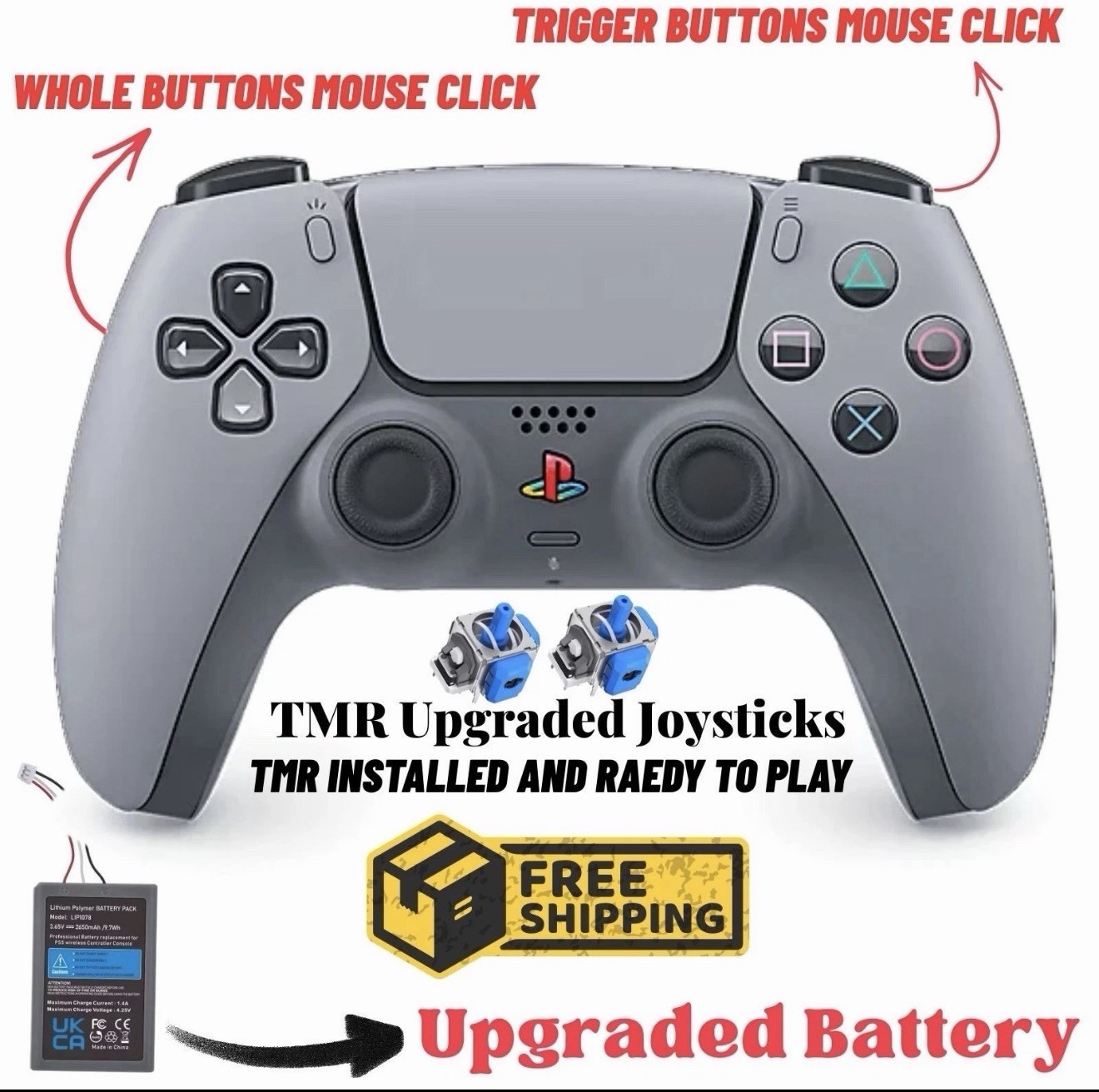 Ps5 Dualsense Controller TMR - DRIFT PROOF - WITH CUSTOM MODS