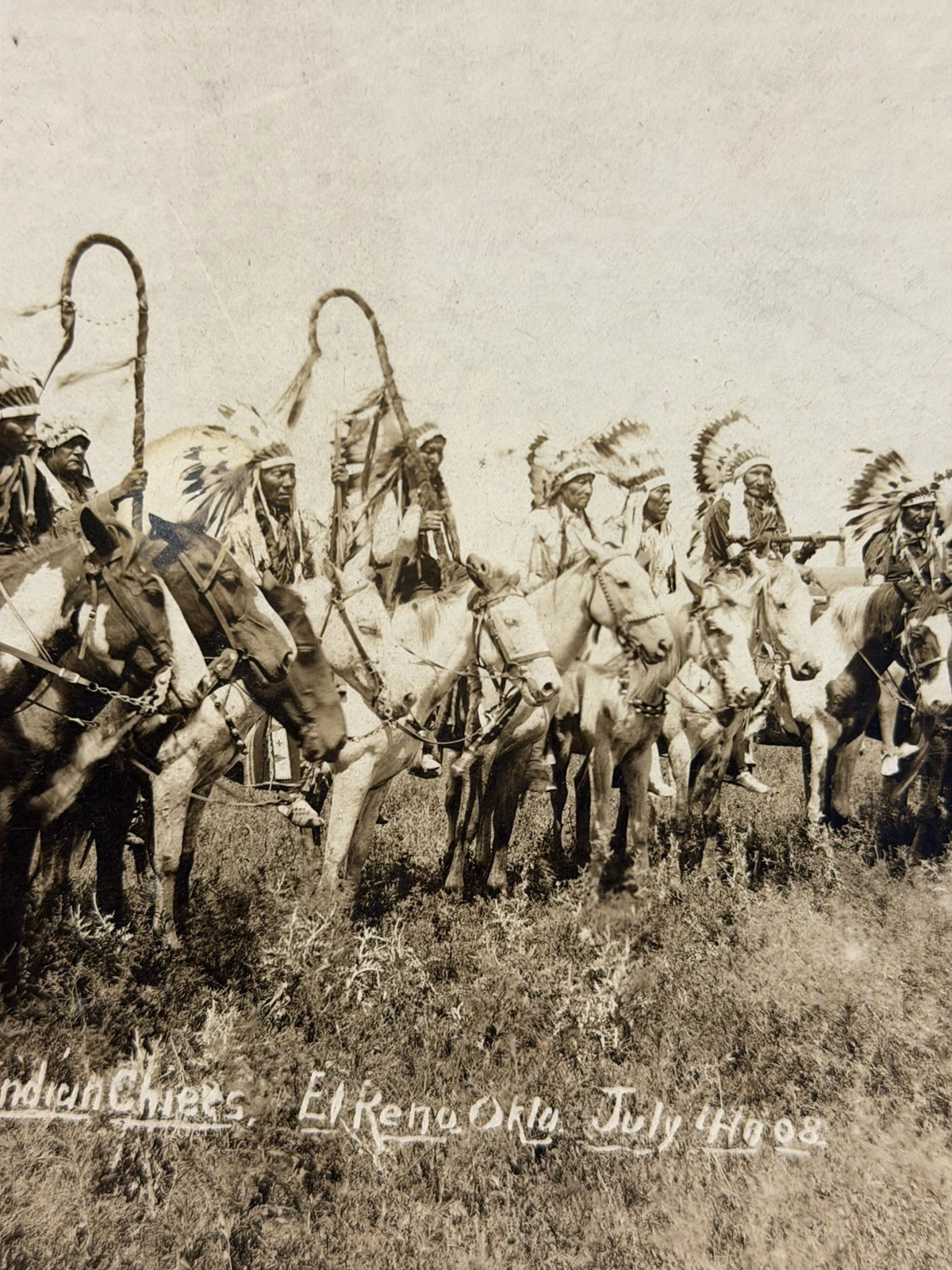 Native American Photograph Titled: "Indian Chiefs, El Reno, Okla., July 1908"
