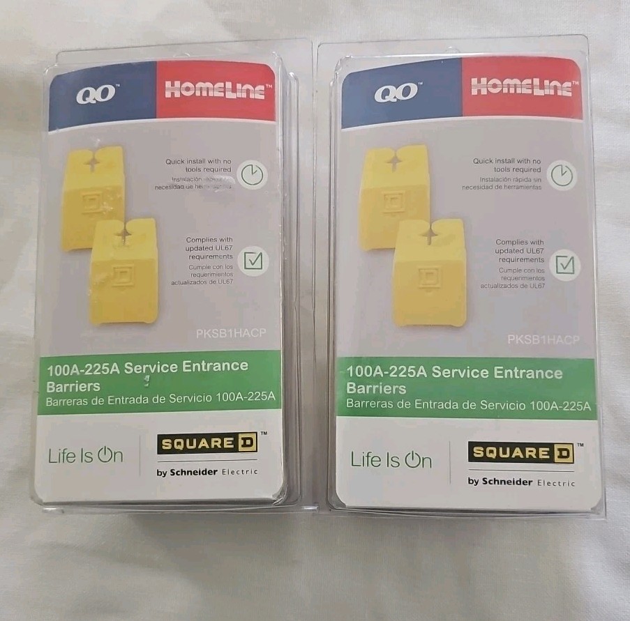 2 PACKS Square D 100 AMP- 225 AMP Service Entrance Barriers