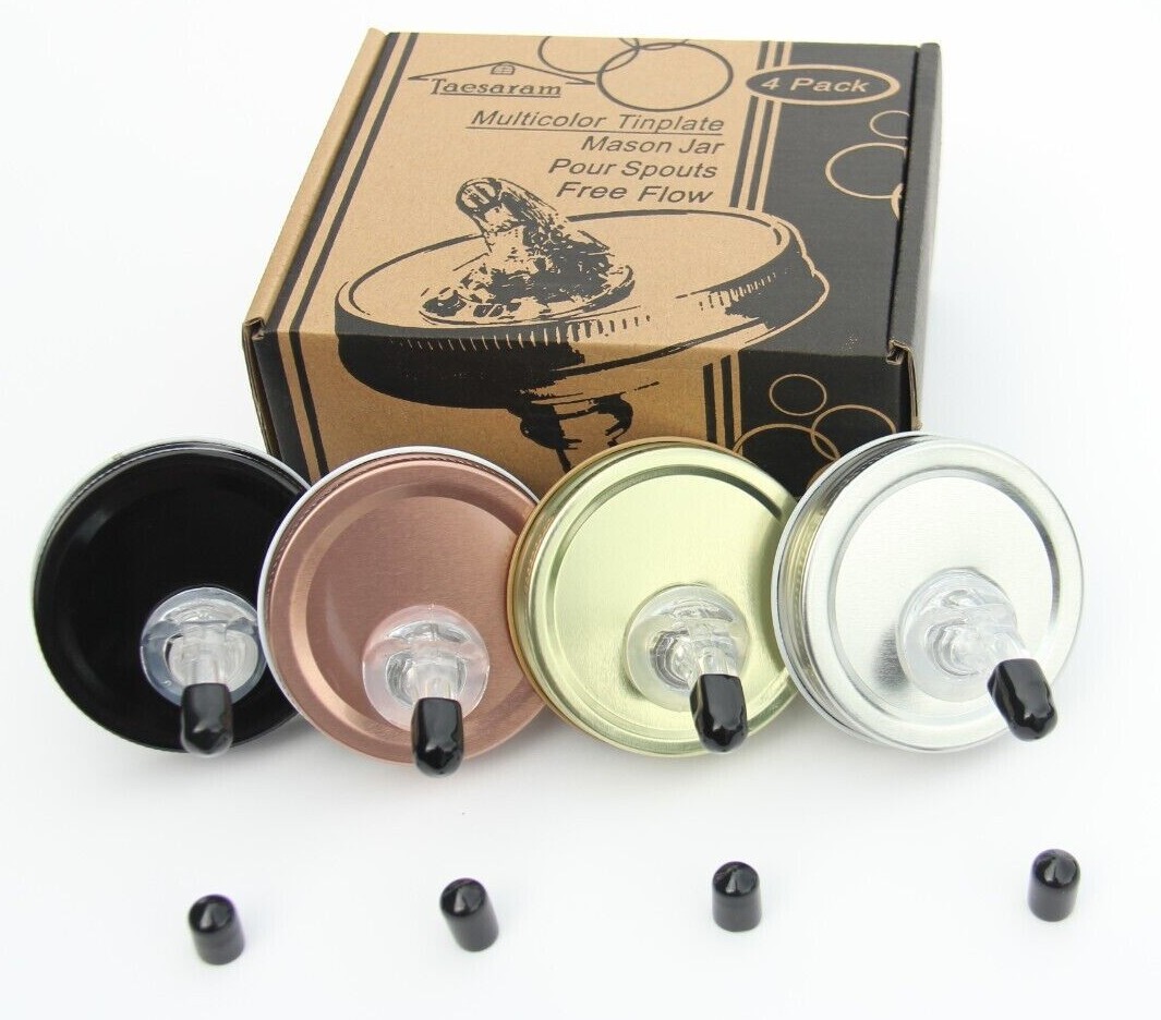 Mason Jar Pour Spouts Free Flow Regular Mouth Size 70mm dispenser Sprouting Lid