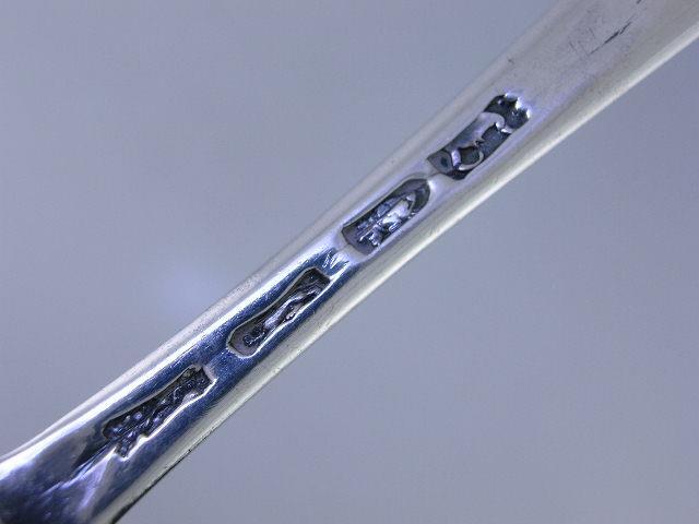 George III Silver Marrow Scoop London c1764 w/ standing lion & crown crest