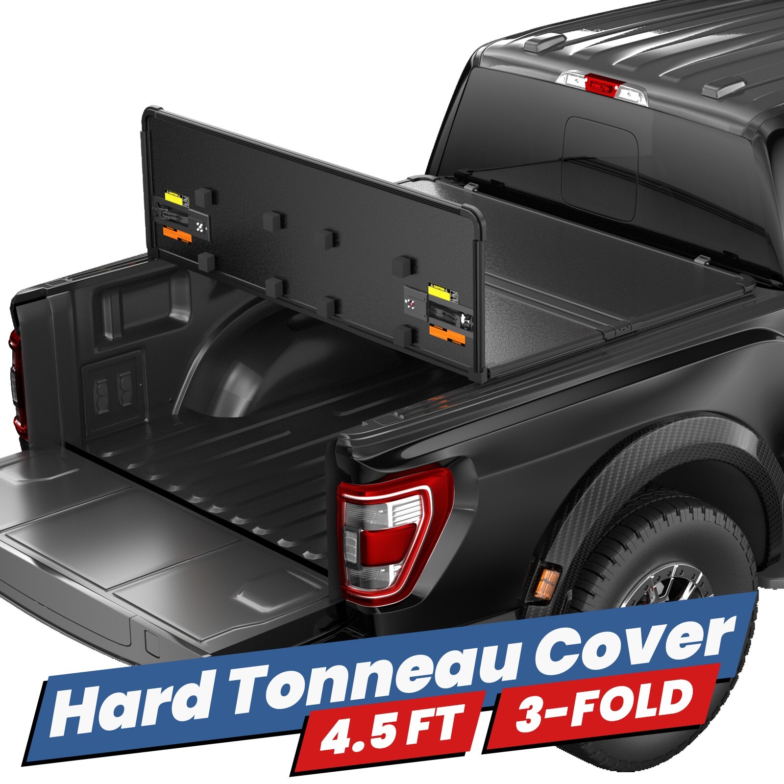 4.5ft 4.6ft Tri-Fold Hard Tonneau Cover For 2022-2026 Ford Maverick Truck Bed