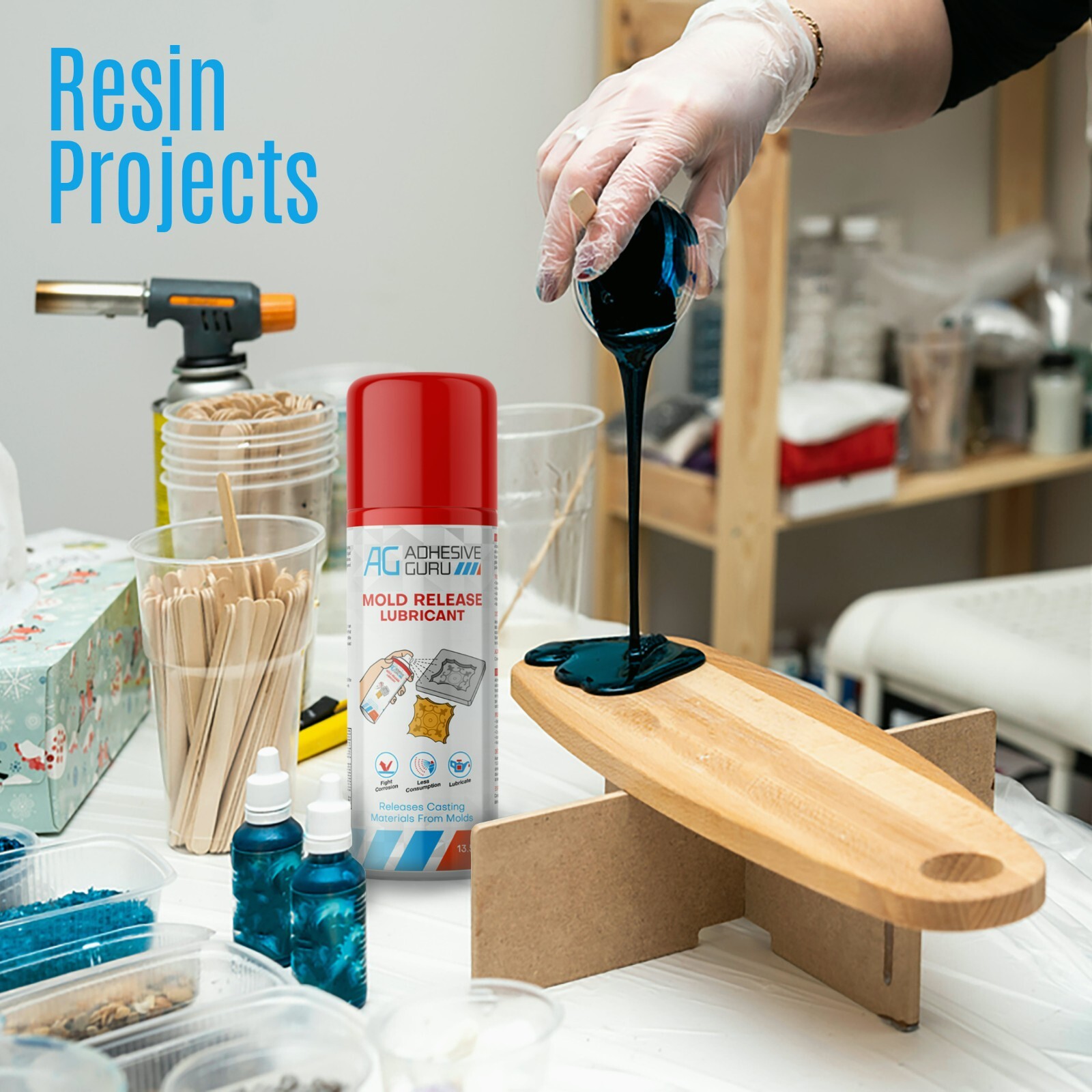 Adhesive Guru Silicone Mold Release Spray for Epoxy Resin (2 x 13.5 fl oz)