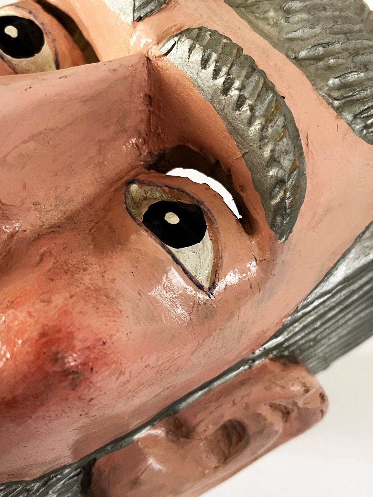 MEXICAN MICHOACAN FOLK ART HAND CARVED PASTORELAS ERMITANO HERMITANO DANCE MASK