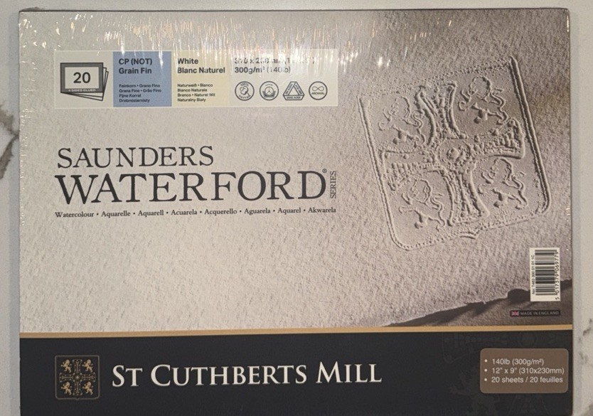 New St. Cuthberts Mill Saunders Waterford Watercolor Paper Block - 12x9 inch CP