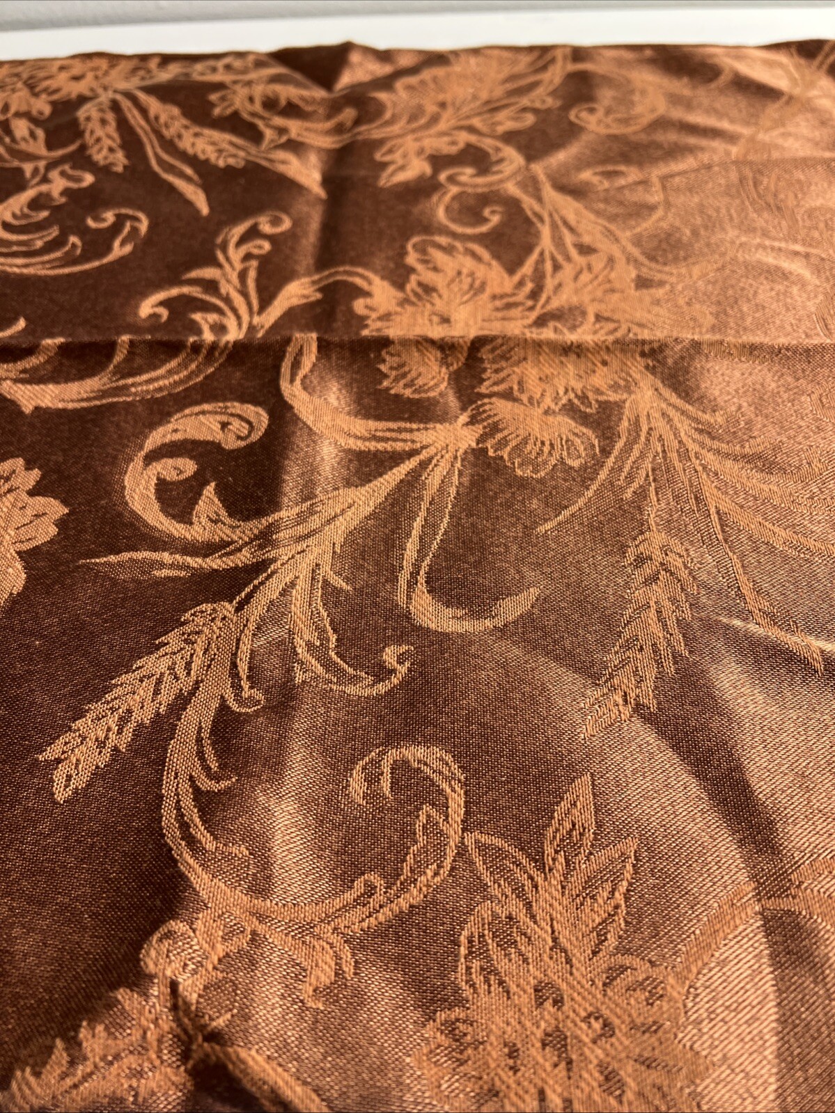 Vintage Set 8 Paisley Leaf Napkin Fall Gold Brown Cranberry or Gingerbread