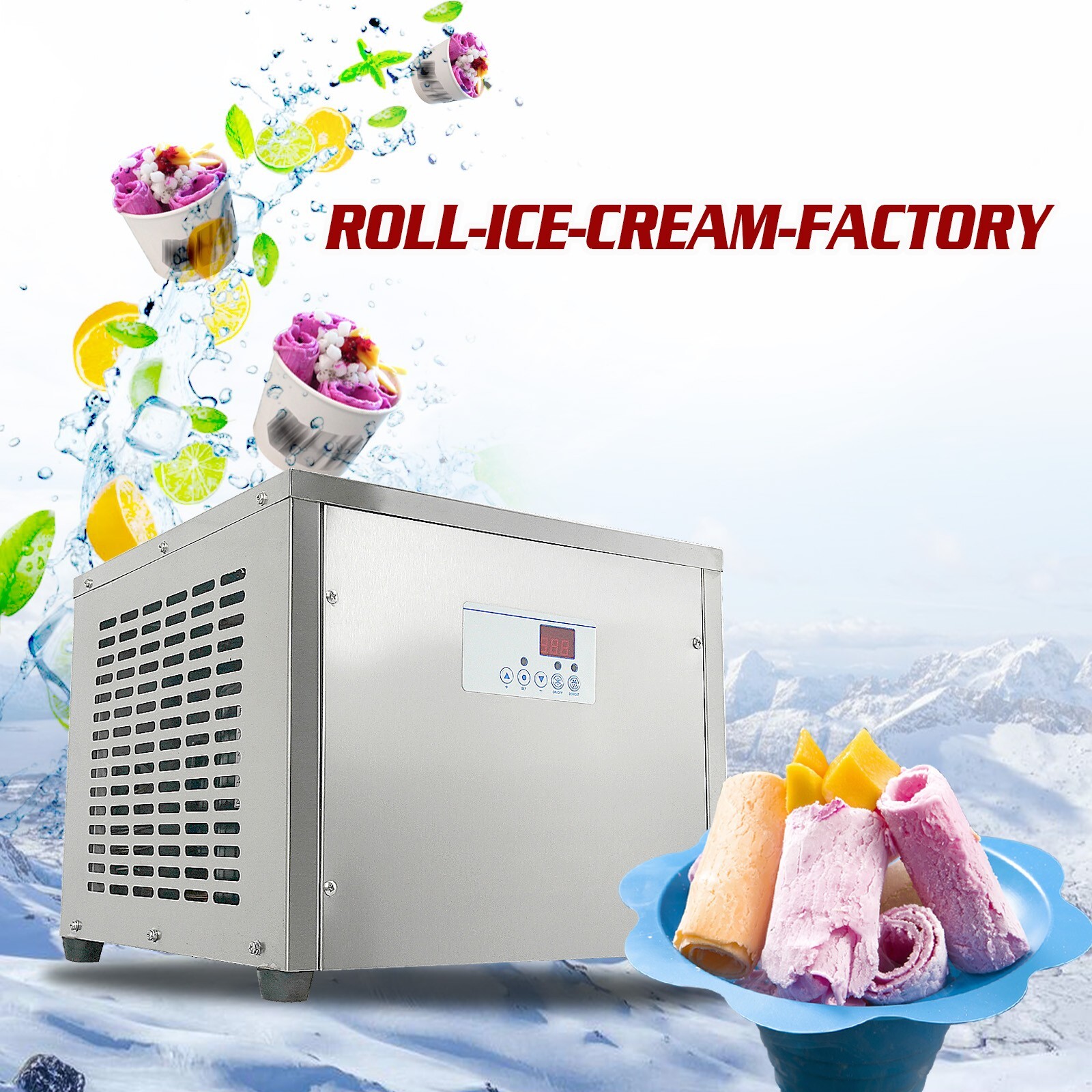 Kolice commercial countertop 18" single round pan fried ice cream machine