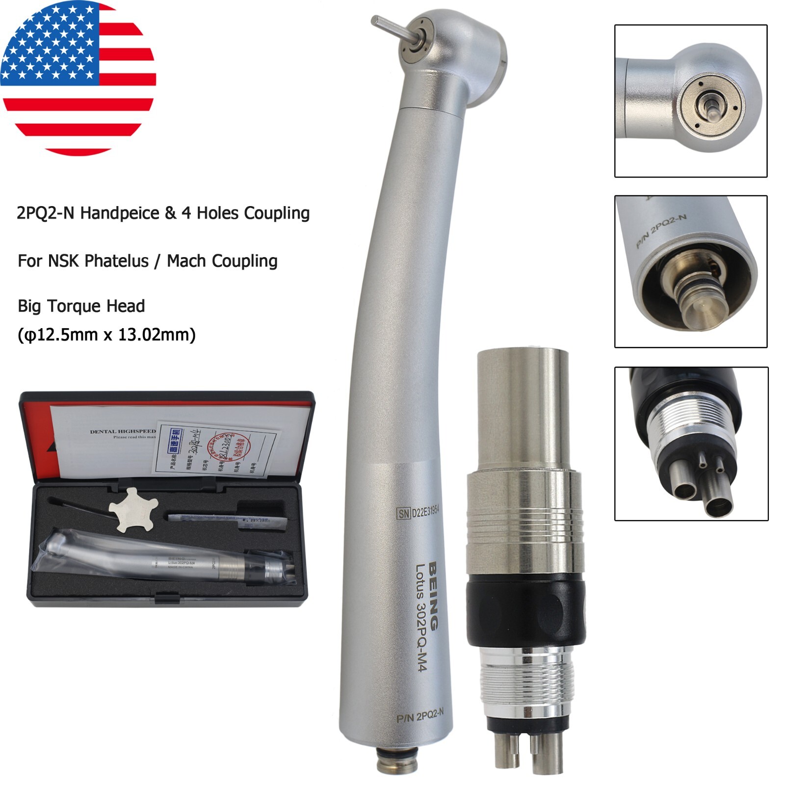BEING Dental High Speed Fiber Optic LED Handpiece For KaVo MULTIflex NSK Coupler