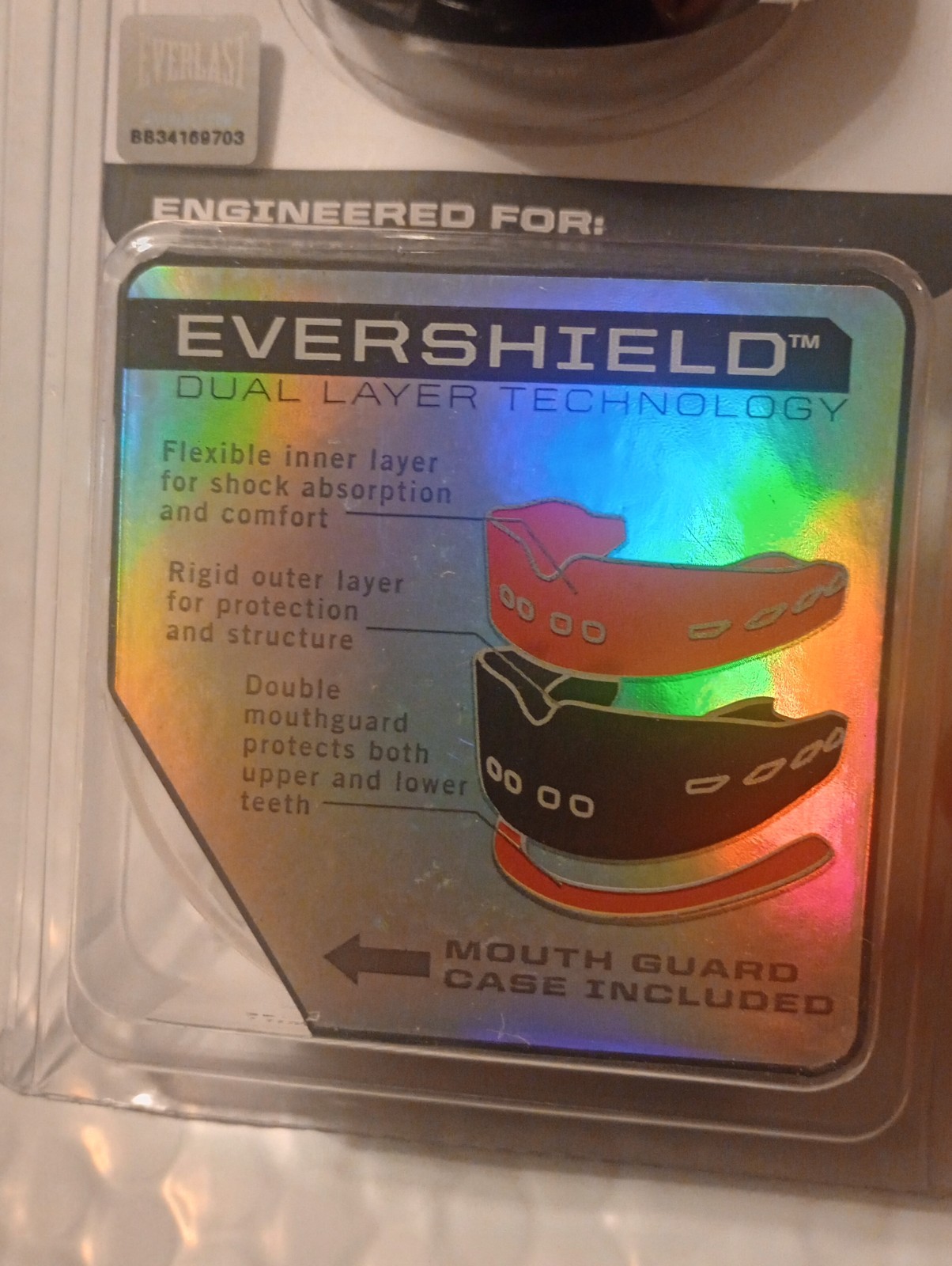 Everlast Evershield Double Mouth Guard 14000007 Dual Layer Technology with Case