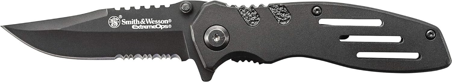 Smith & Wesson SWA24S Extreme Ops Clip Point Liner Lock Folding Pocket Knife