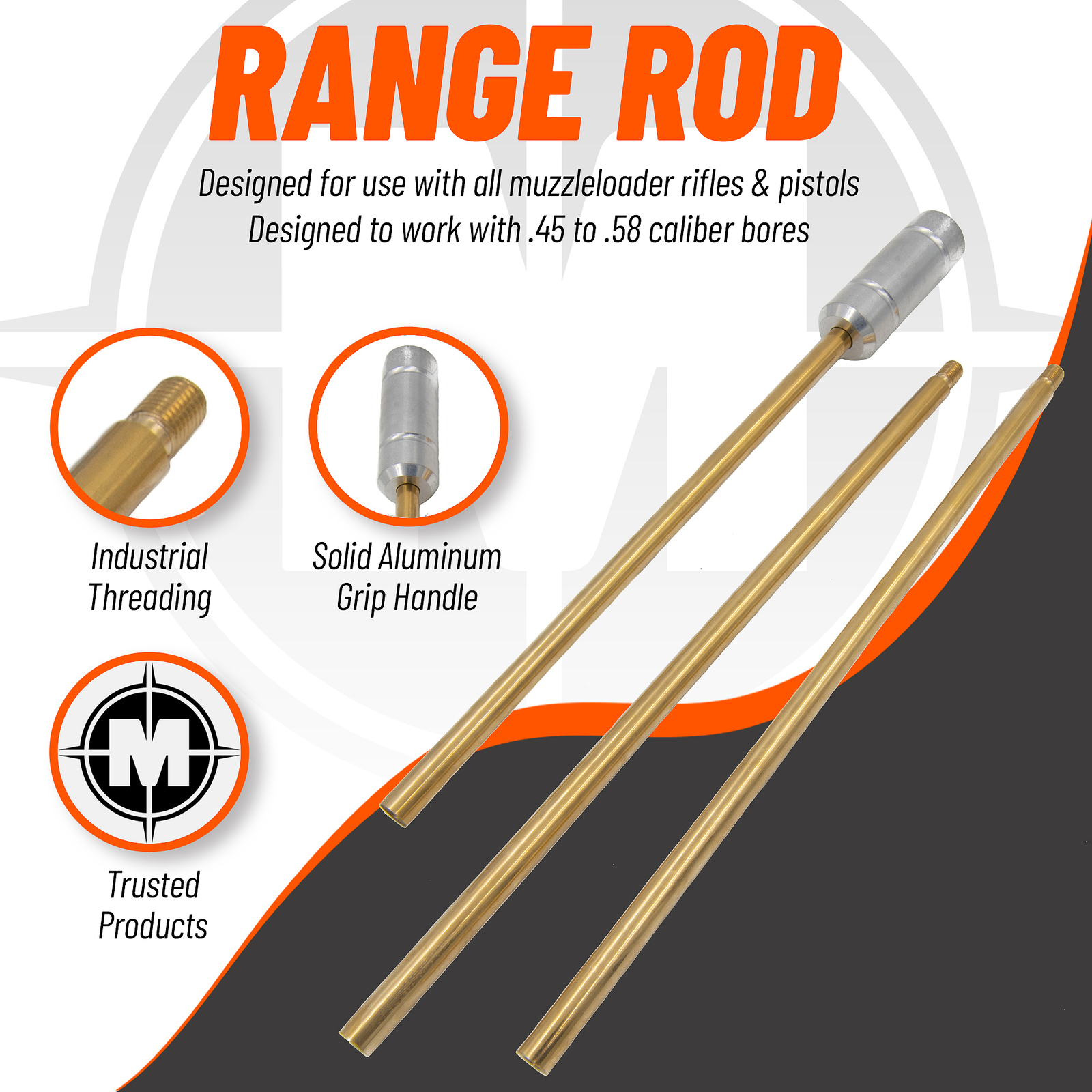 Muzzleloader Lifetime Range Rod - Muzzleloader Brass Range Rod - MZ1633