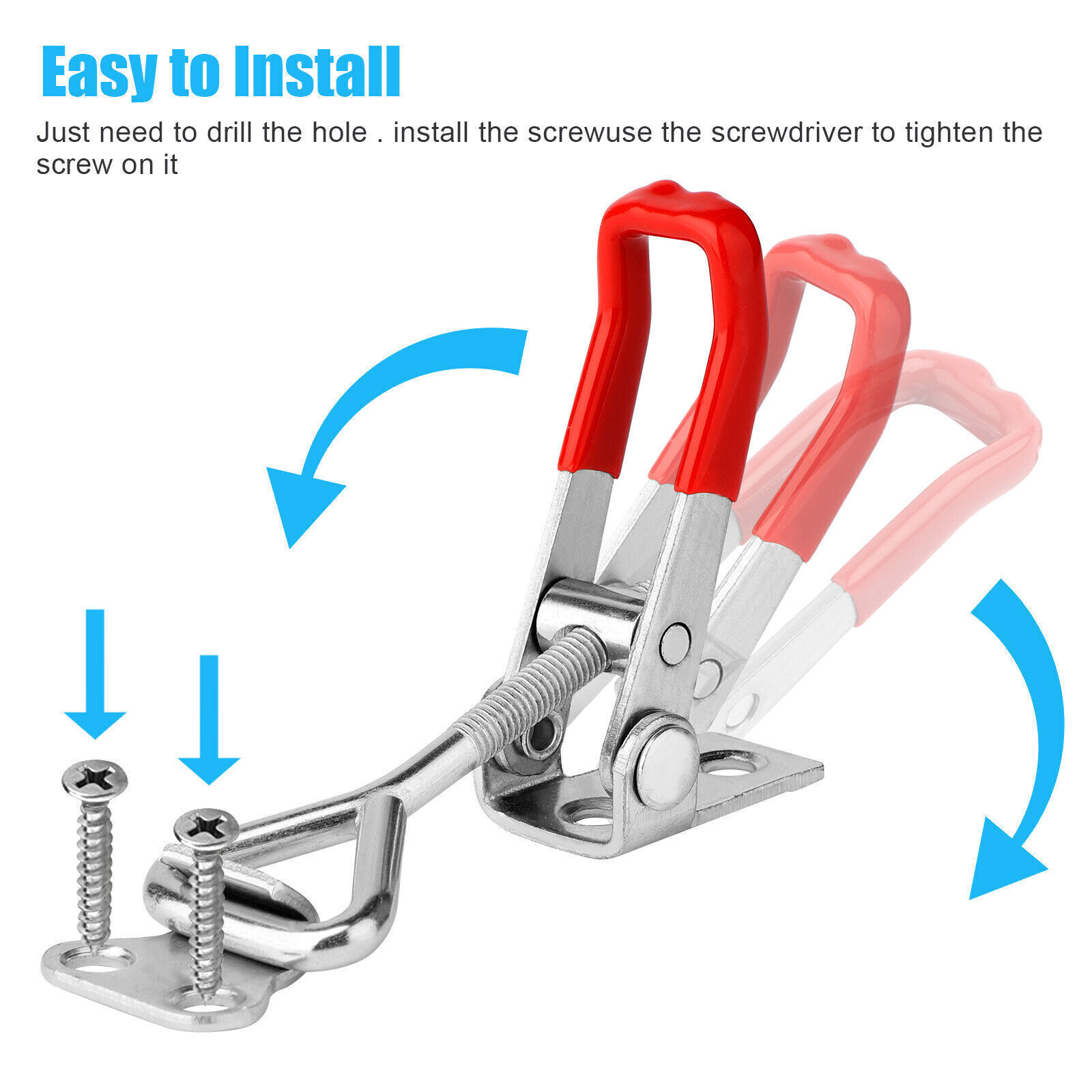 Heavy Duty Steel Toggle Latch Catches Adjustable Lock Clamp For Boxes Case New