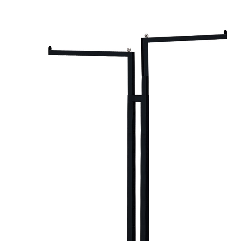 Clothes Rack Two Way 2 Straight Arms Clothing Retail Display Black 72" Metal