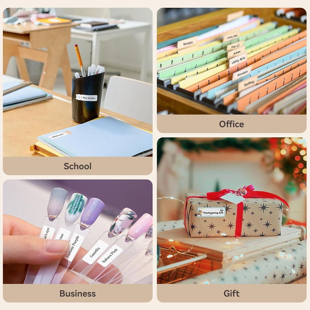 3PK Label Maker Tape 12x40mm, 1/2 inch Label Sticker for Niimbot D110 D11