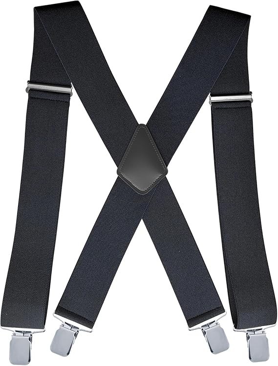 2Inch Men'S Heavy Duty Suspenders with Strong Clips Adjustable X-Back for Work J
