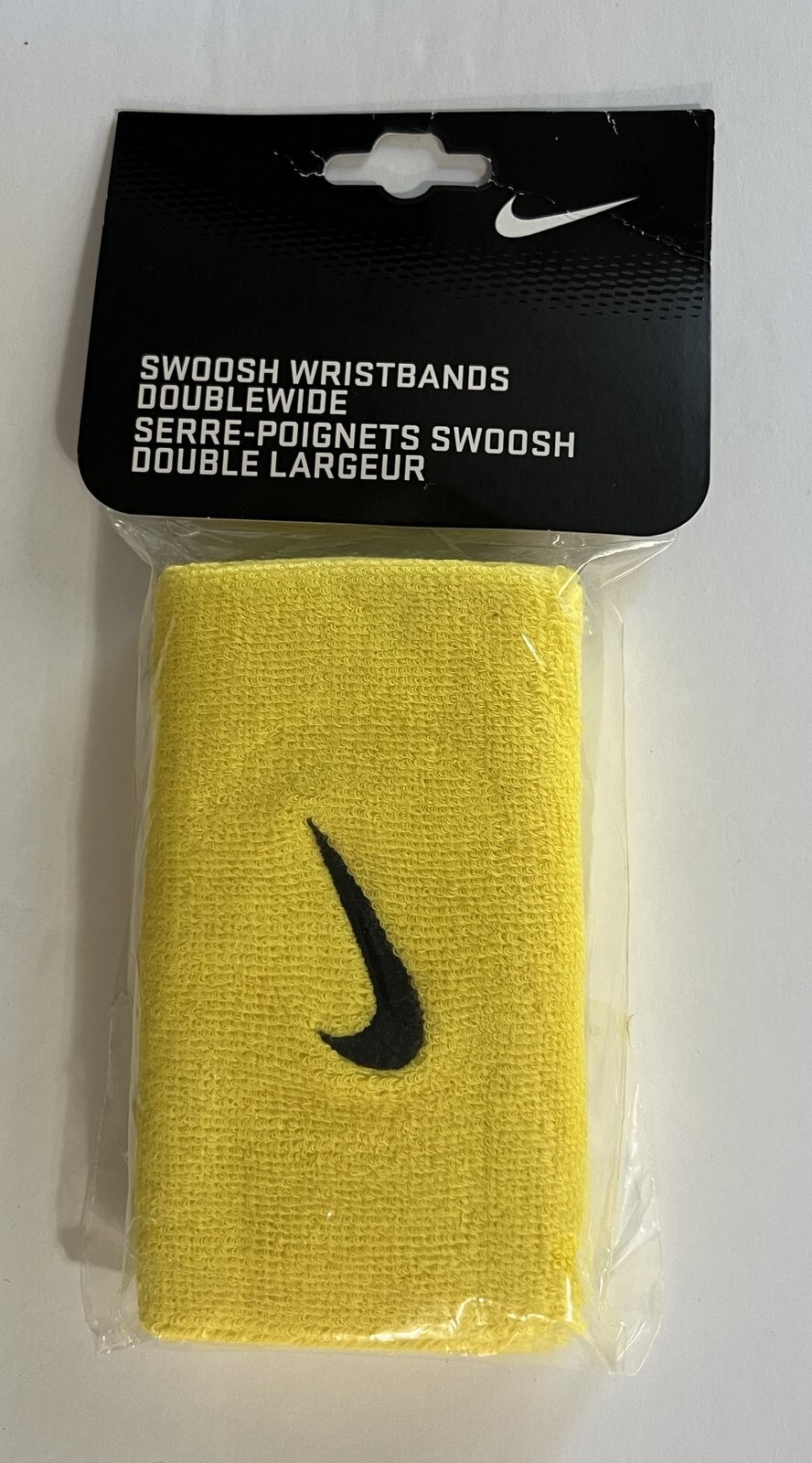 NIKE MINT YELLOW w/ BLACK SWOOSH WRISTBANDS DOUBLE-WIDE OREGON DUCKS TEAM ISSUE