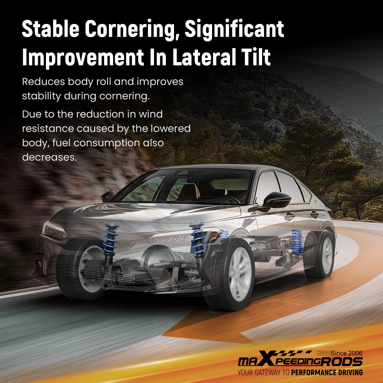 MaXpeedingrods Lowering Sport Springs For Toyota Corolla FWD 2009-2013