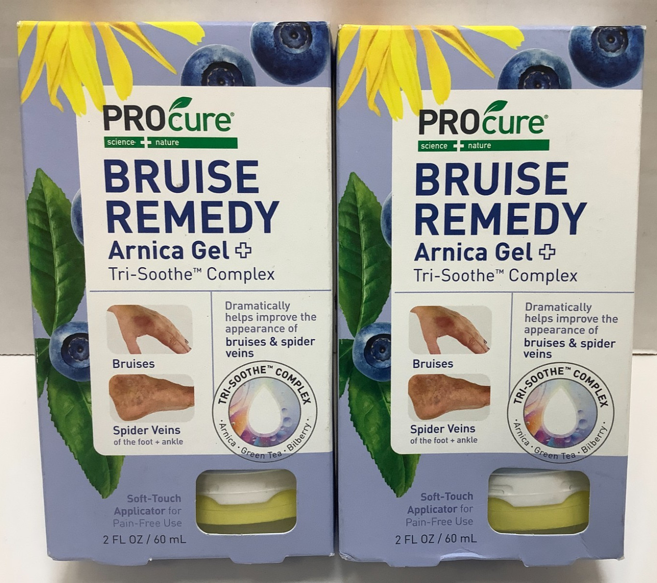 Procure Bruise Remedy Arnica Gel + Tri-Soothe Complex, Spider Veins, 2pk