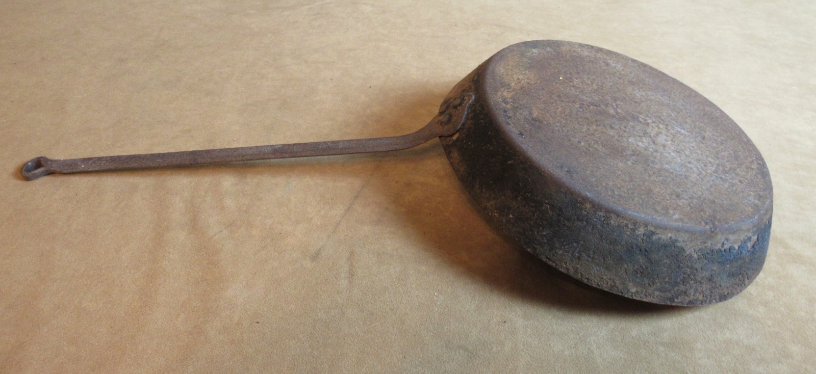 Antique Civil War Large Iron Camp Skillet Frying Pan 1860s