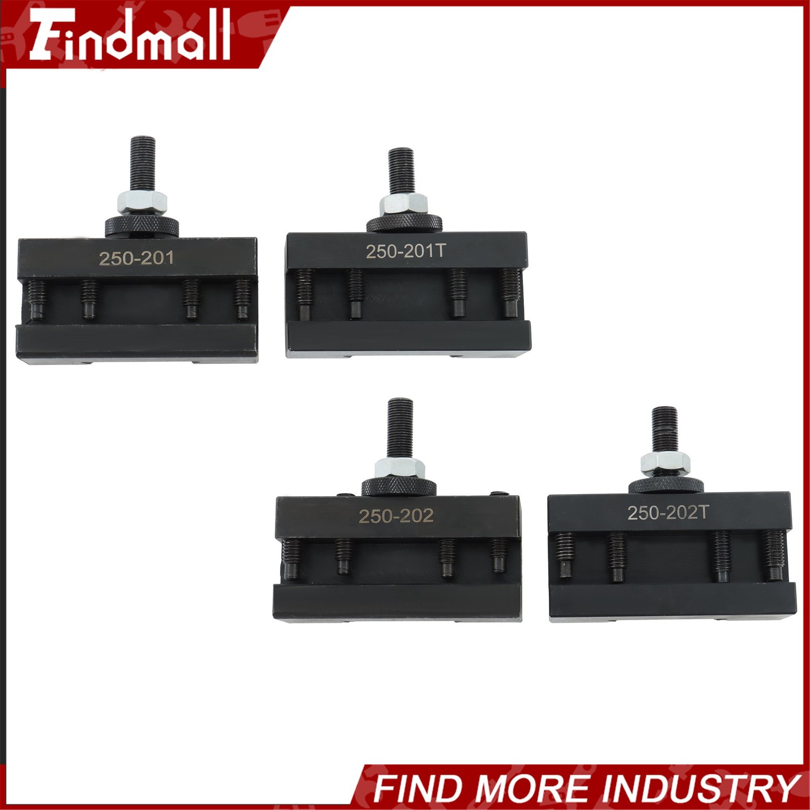 Findmall BXA Tool Post Tool Holder 4 Pc For 250-201 250-201XL 250-202 250-202XL