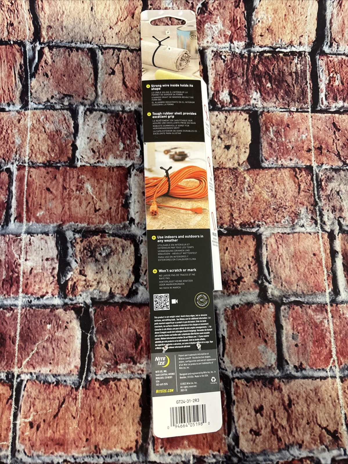 Nite Ize 2-Pack Gear Tie Reusable Rubber Twist Tie, 24" - Bright Orange SEE DESC