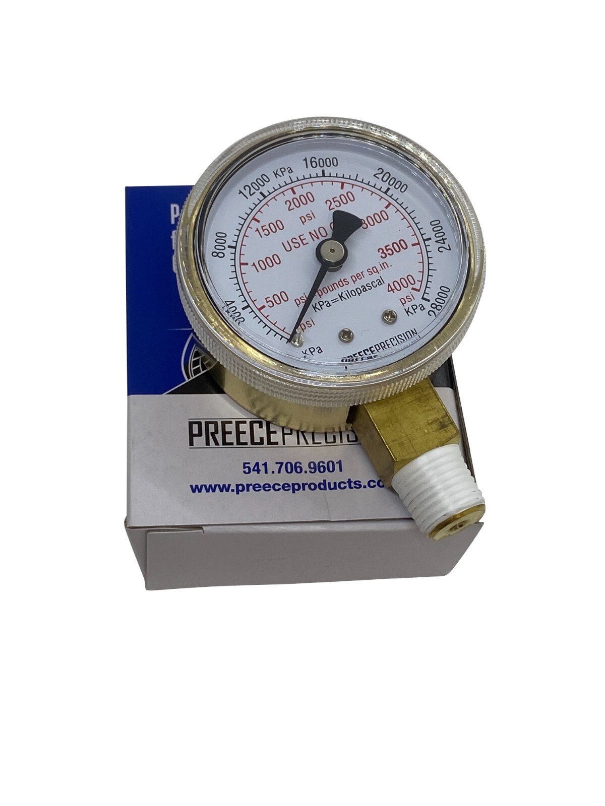0-4000 PSI High Pressure Gauge 2" Dial 1/4" Bottom Mount USE NO OIL