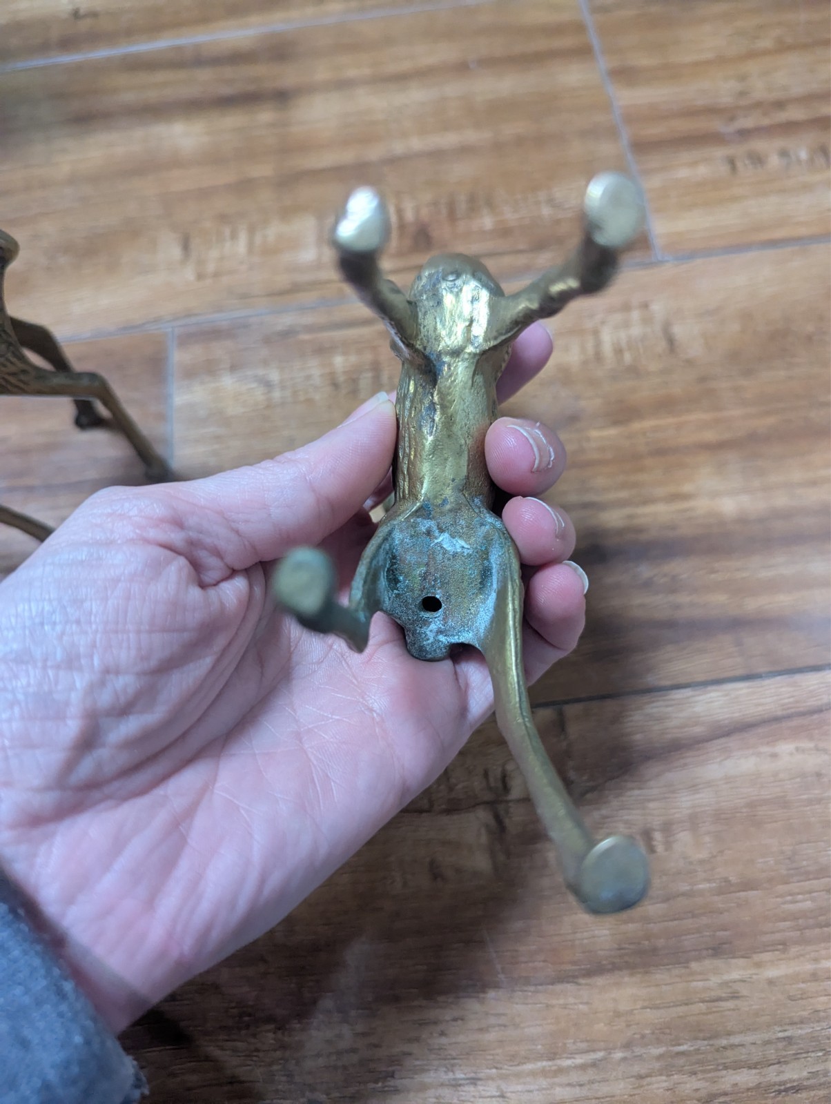 VTG Pair Brass Deer Figures Figurines Spotted Buck Doe MCM