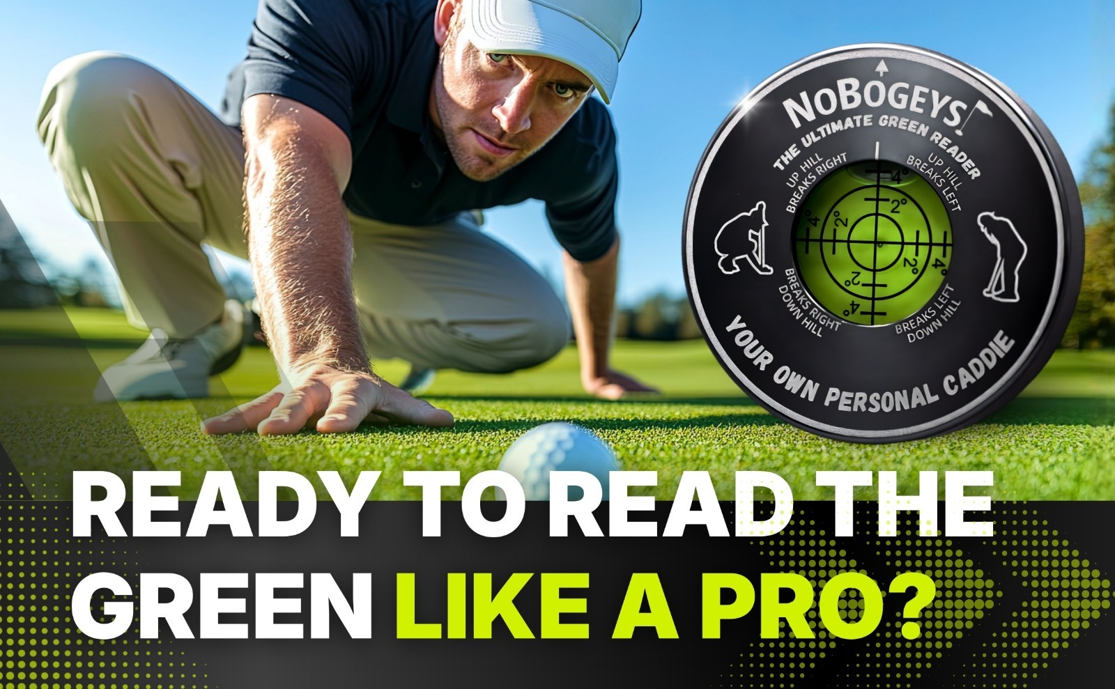 NoBogeys Precision Green Reader - Aluminum Golf Ball Marker