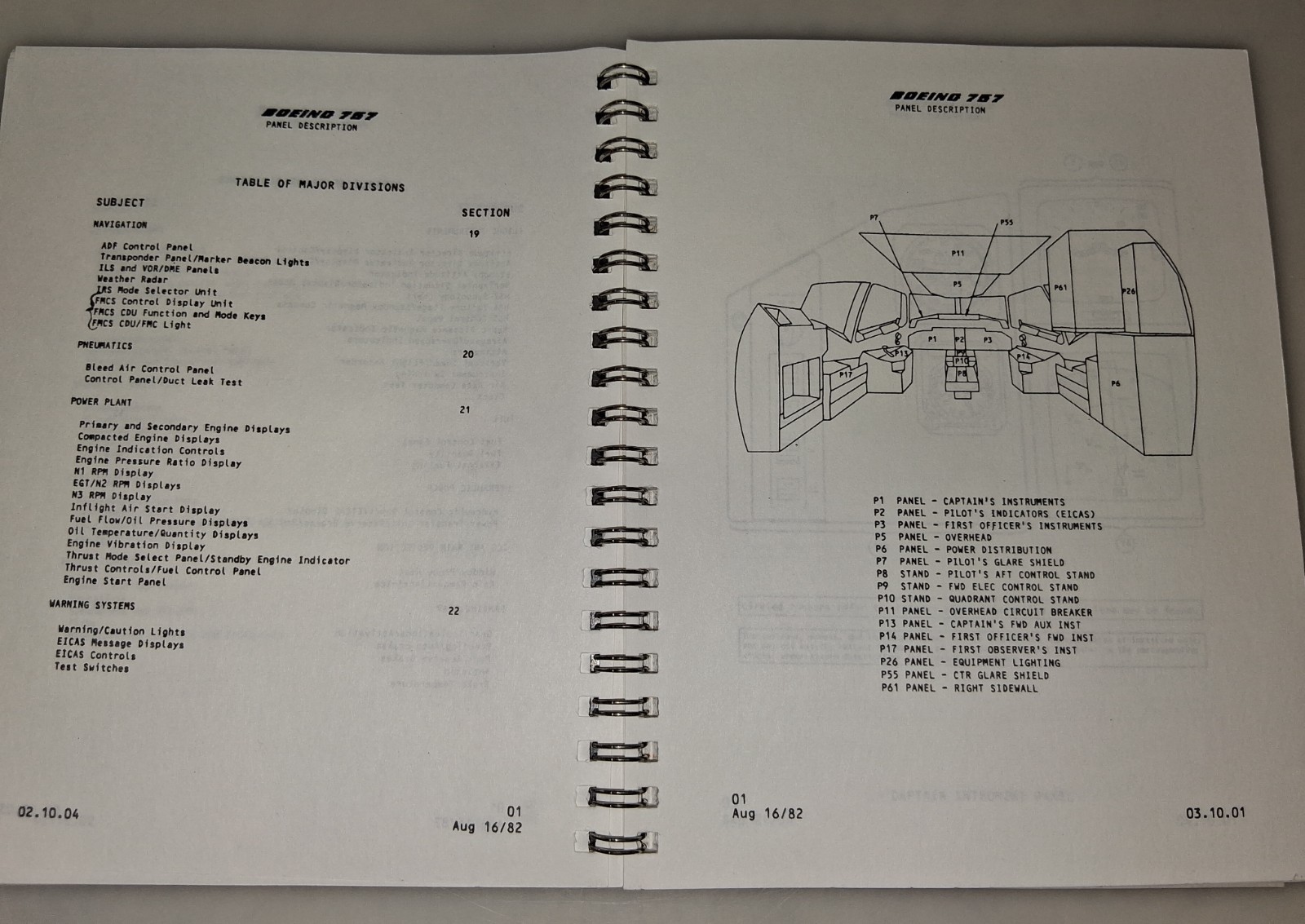 Boeing 757 Panel Description Maintenance Training Manual 1984 Airplane Book
