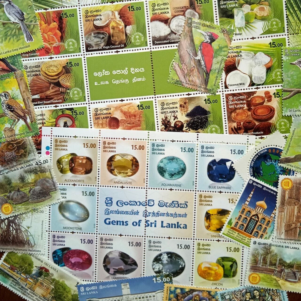 Sri Lanka 37 Stamp Collection 2021 Complete Year Pack + 11 MINI sheets MNH