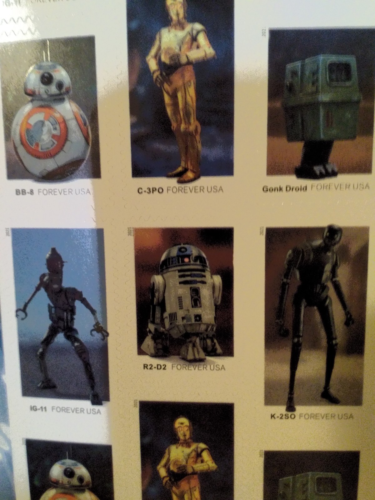 20 US Forever Star Wars Droids Stamps, Mint, Unused,. Free shipping