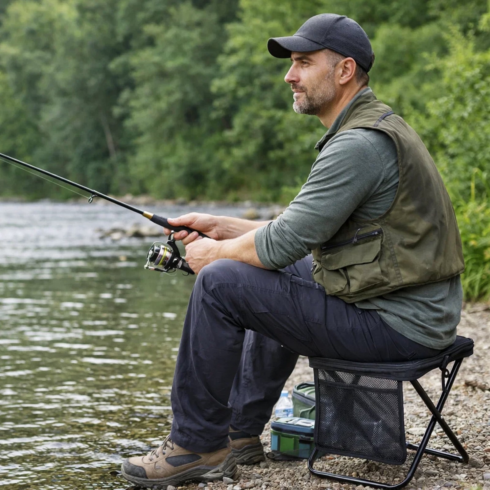 Foldable Camping Backpack Stool Portable Lightweight Collapsible Chair Travel