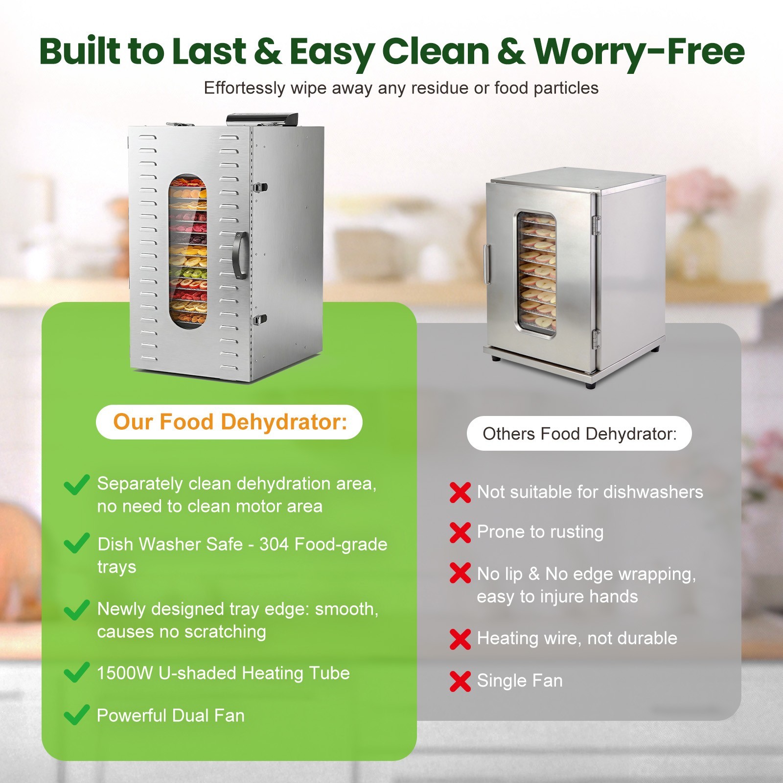 Commercial Food Dehydrator 20 Stainless Steel Trays Meat Fruit Dehydrators Dryer