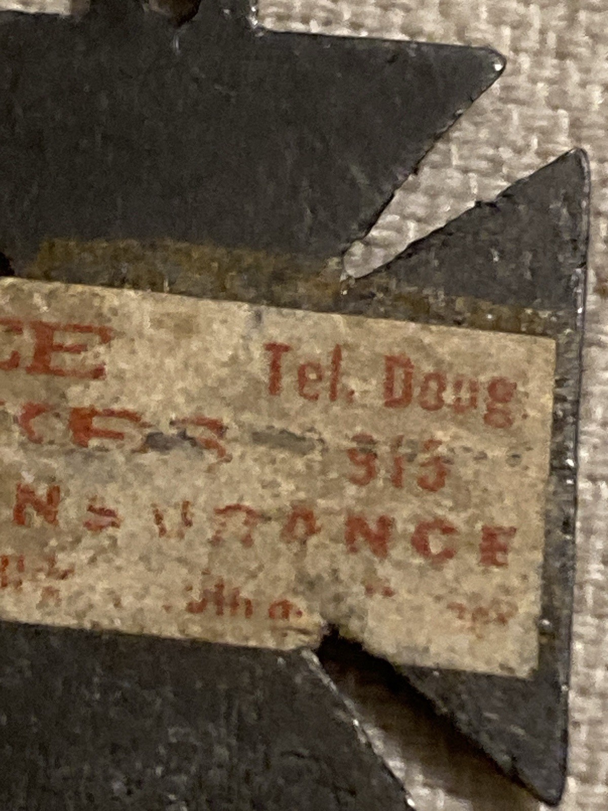 WW1 GERMAN TO DER KAISER IRON CROSS ANTI-GERMAN PROPAGANDA MEDAL BADGE LABEL ON