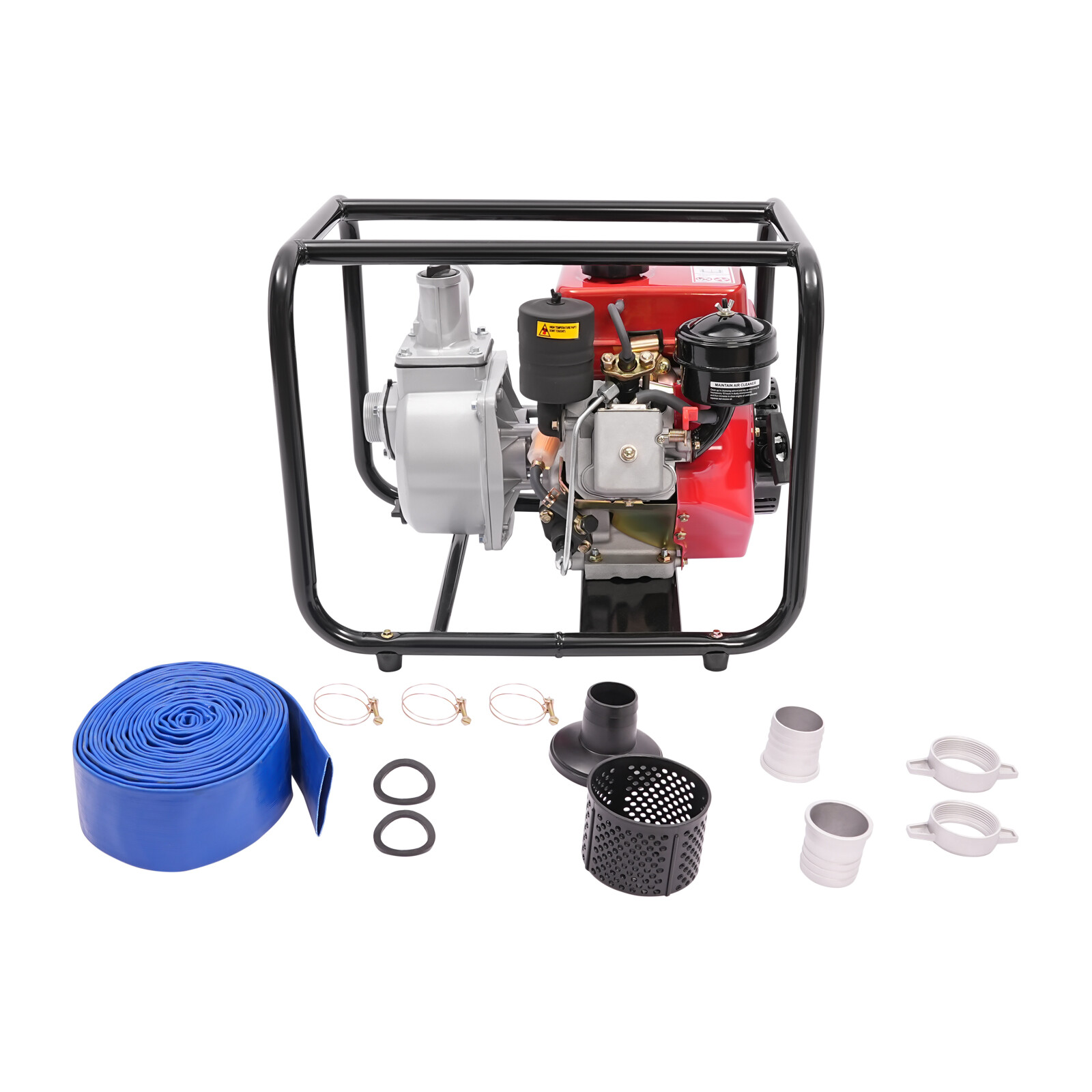 4L 2 inch Water Pump Water Transfer Pump 4-Strok Diesel Water Pump + Water Pipe
