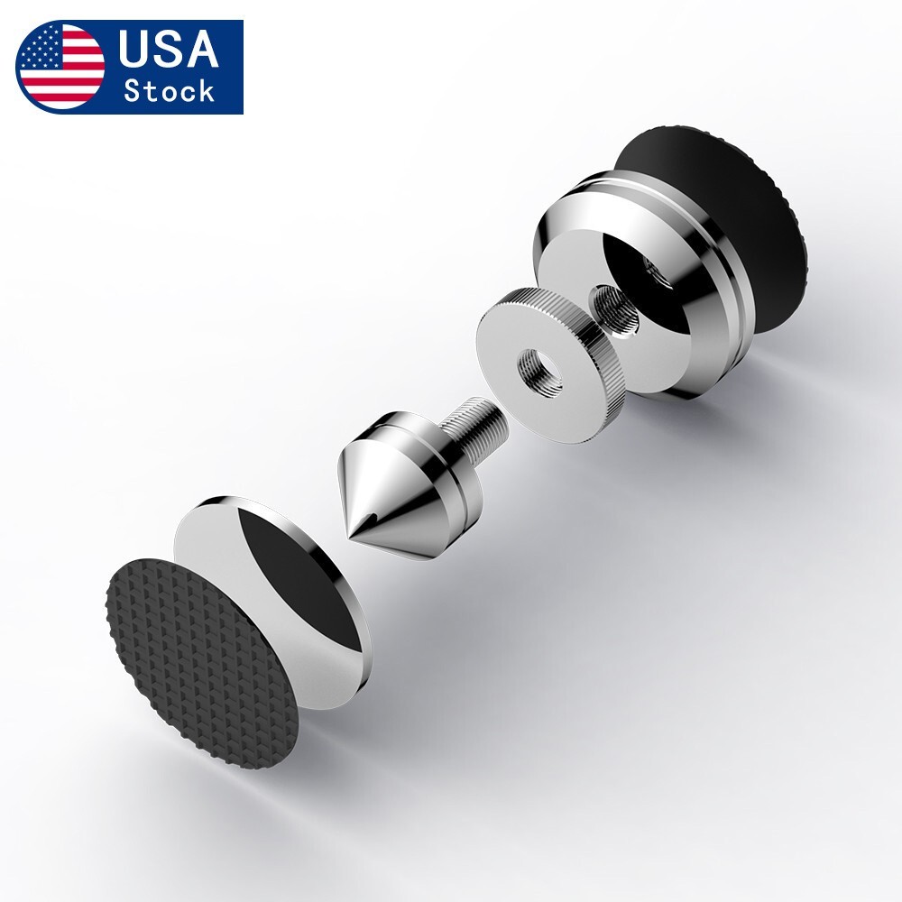 4Pcs Adjustable Stainless Steel HIFI Speaker Turntable Isolation Stand Feet Pad