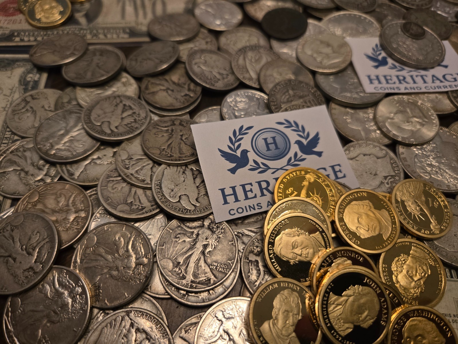 ESTATE SALE, OLD COINS, GOLD, .999 SILVER BARS, BULLION, RARE U.S. BILLS, PROOFS