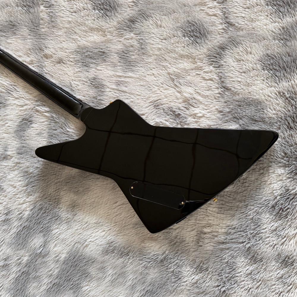 Explorer Custom Black Electric Guitar Gold Hardware Rosewood Fretboard No logo