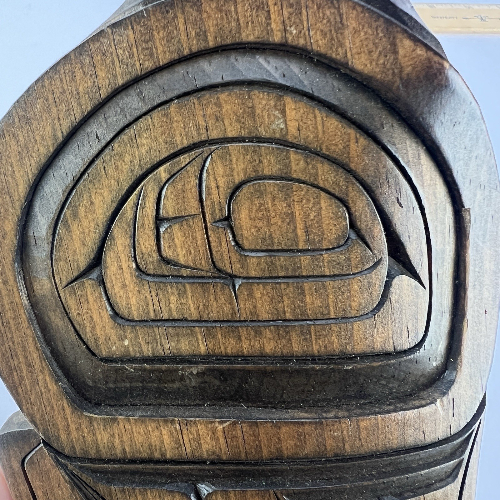 Vtg Joe Bob First Nations Wood Carving Eagle Wall Plaque z3q