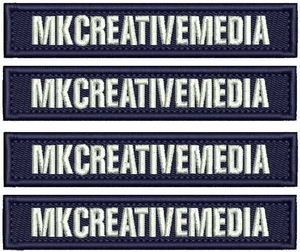 MKCREATIVE MEDIA 4  embroidery patch 0.8x4.7 hook on back navy