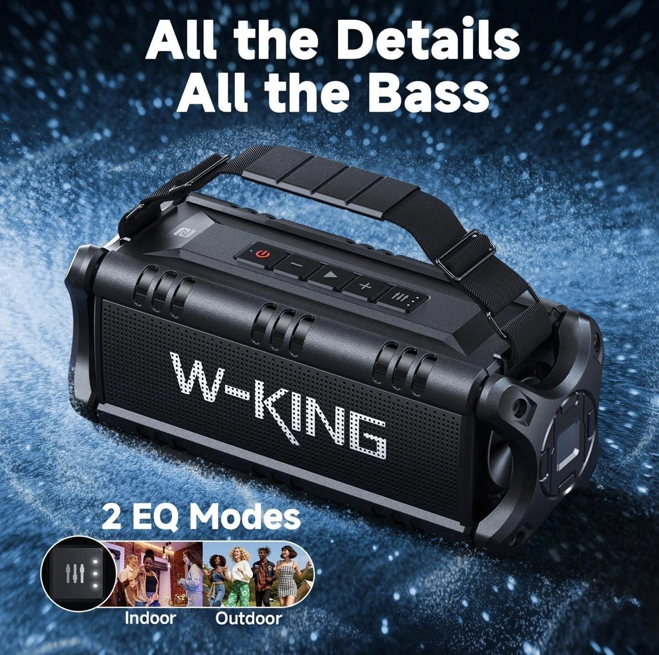 W-KING Bluetooth Speaker, 90W Max Portable Outdoor Speaker Loud
