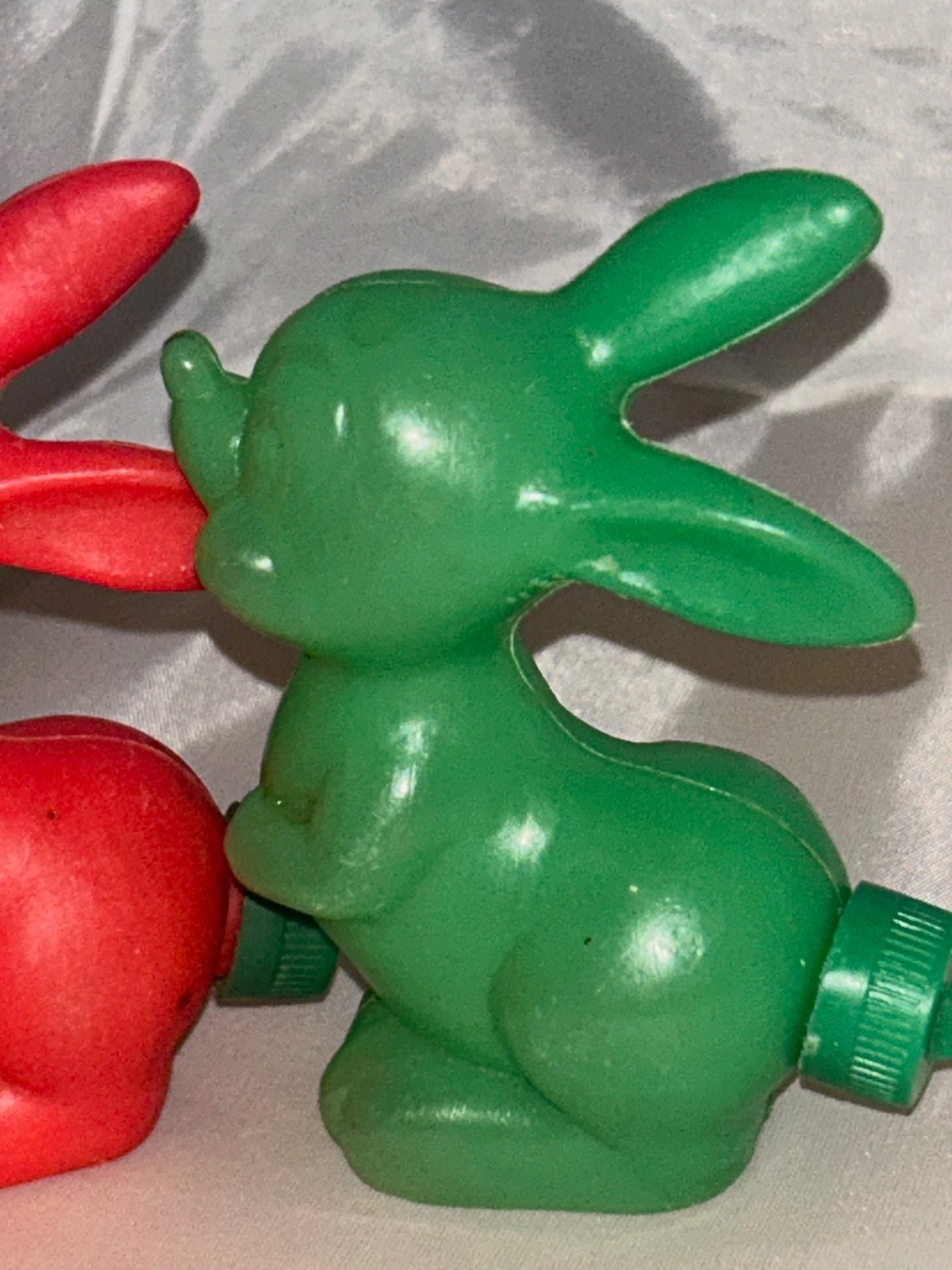4 Vintage 70's BUNNY Rabbits Thumper & Duck Chick Powder Candy Container Easter
