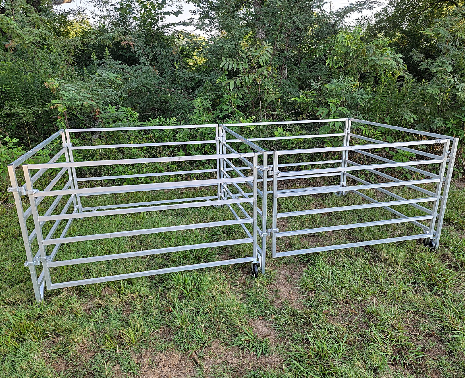 ALUMINUM 5 FT X 5 FT 6 RAIL 40" TALL SHEEP & GOAT ADD-ON STALL KIT PANEL PEN
