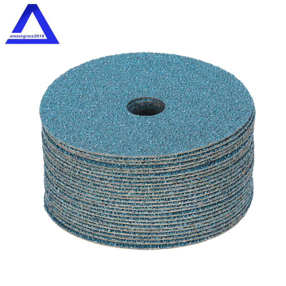 25 Pack 5" x 7/8" 24 Grit Zirconia Resin Fiber Disc Grinding and Sanding Discs