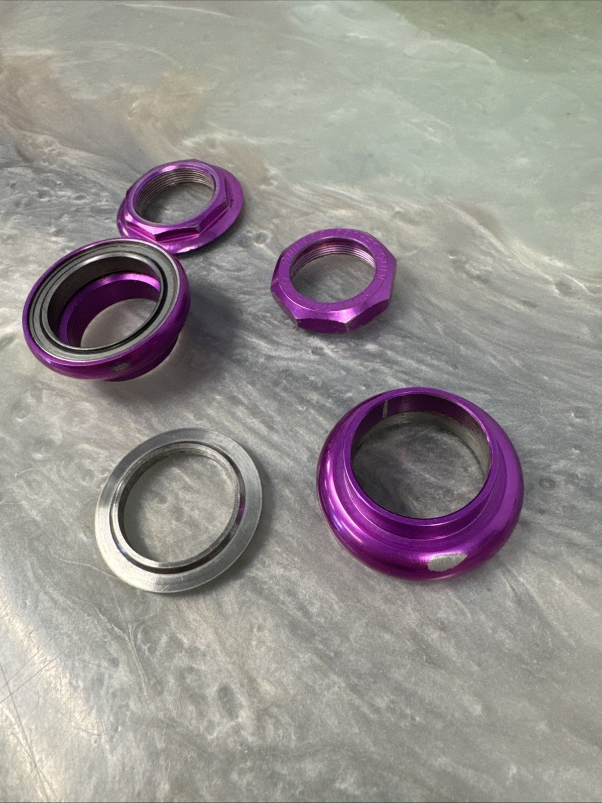 Chris King 2Nut No-Logo Headset 1 1/8" Threaded Purple 3DV 3D Violet 90s MTB