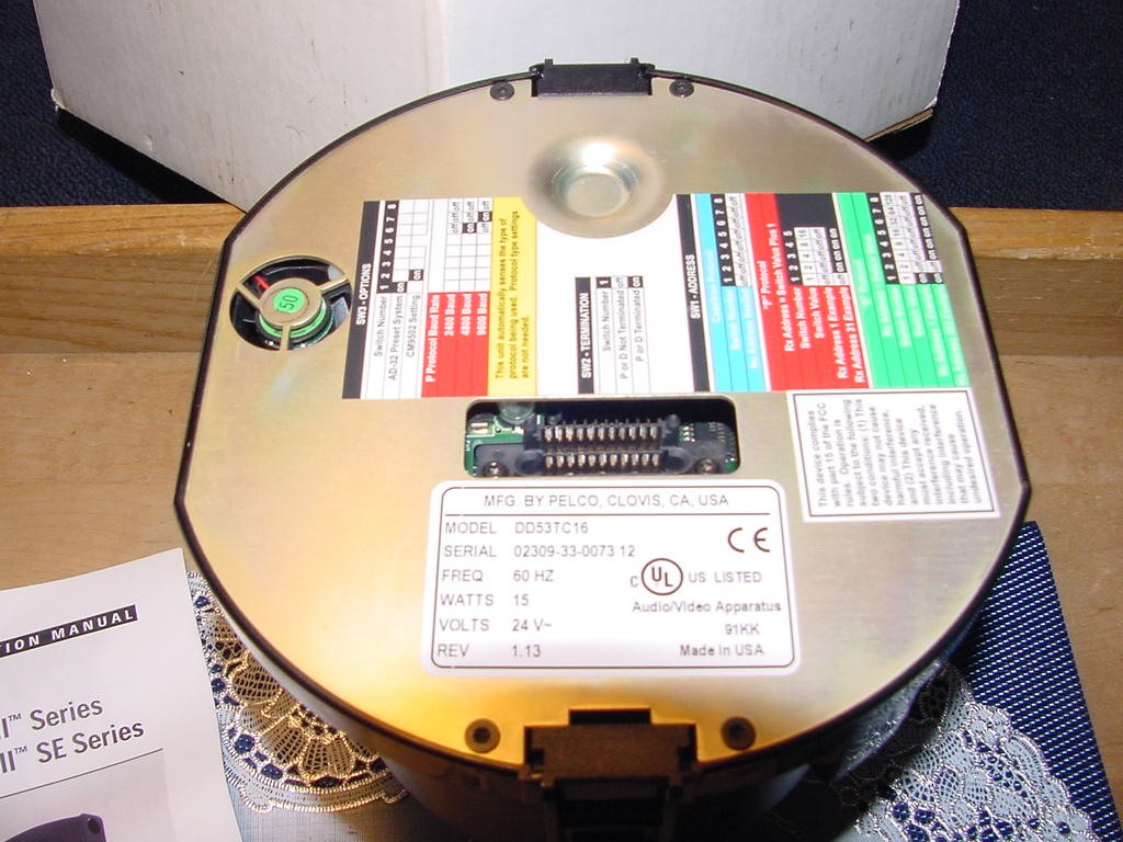 Pelco Spectra III Dome Camera DD53TC16, 24 Volt, 60Hz, 15 Watts, Used!