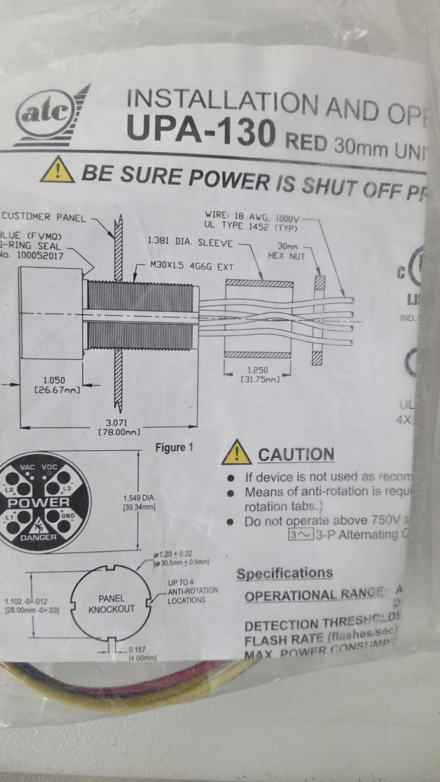New ATC Diversified UPA-130 Voltage Detector 40-600 VAC 30-1000 VDC - No Box